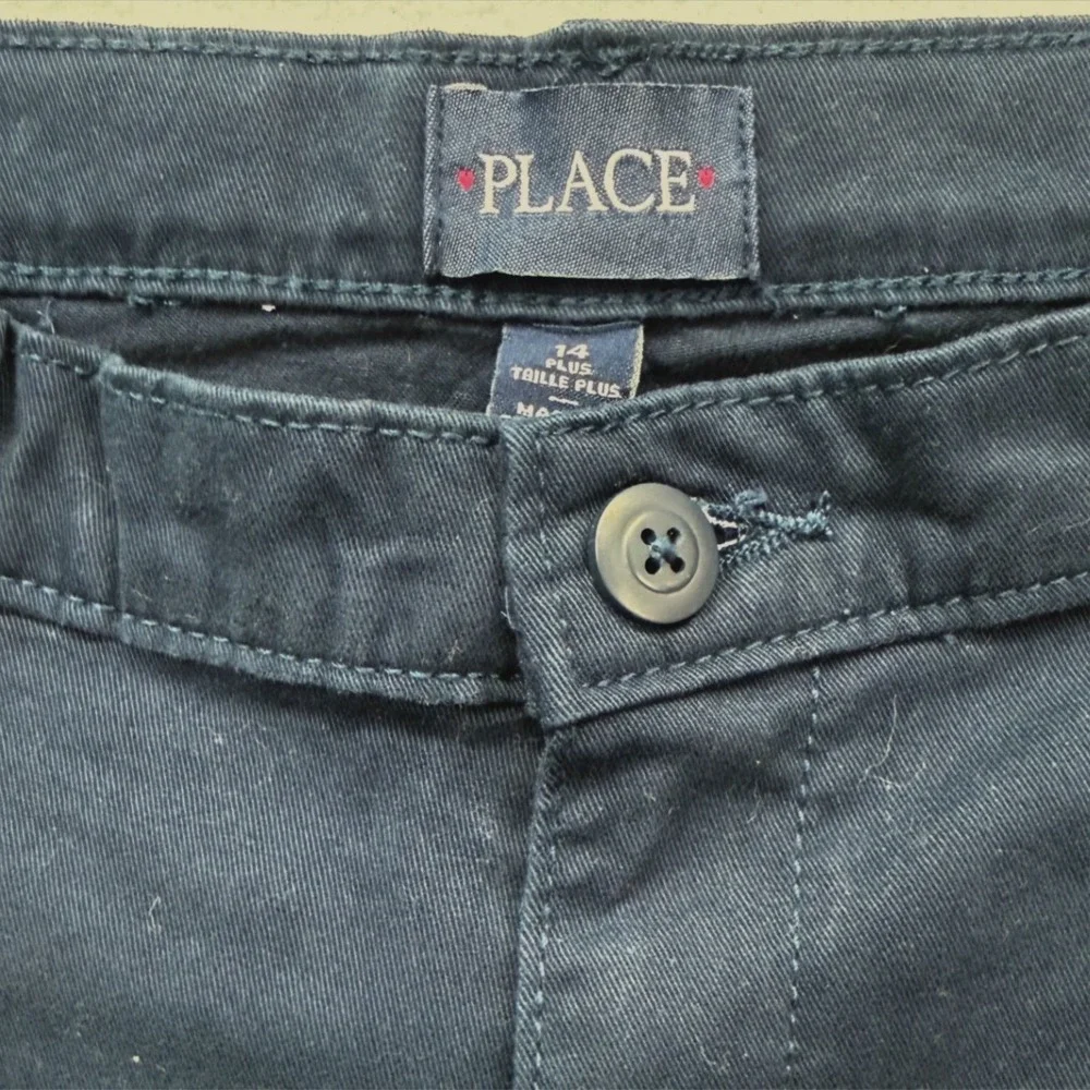 The Children's Place Chino Pants Kids 14‎ Plus Navy Blue Stretch Bootcut School